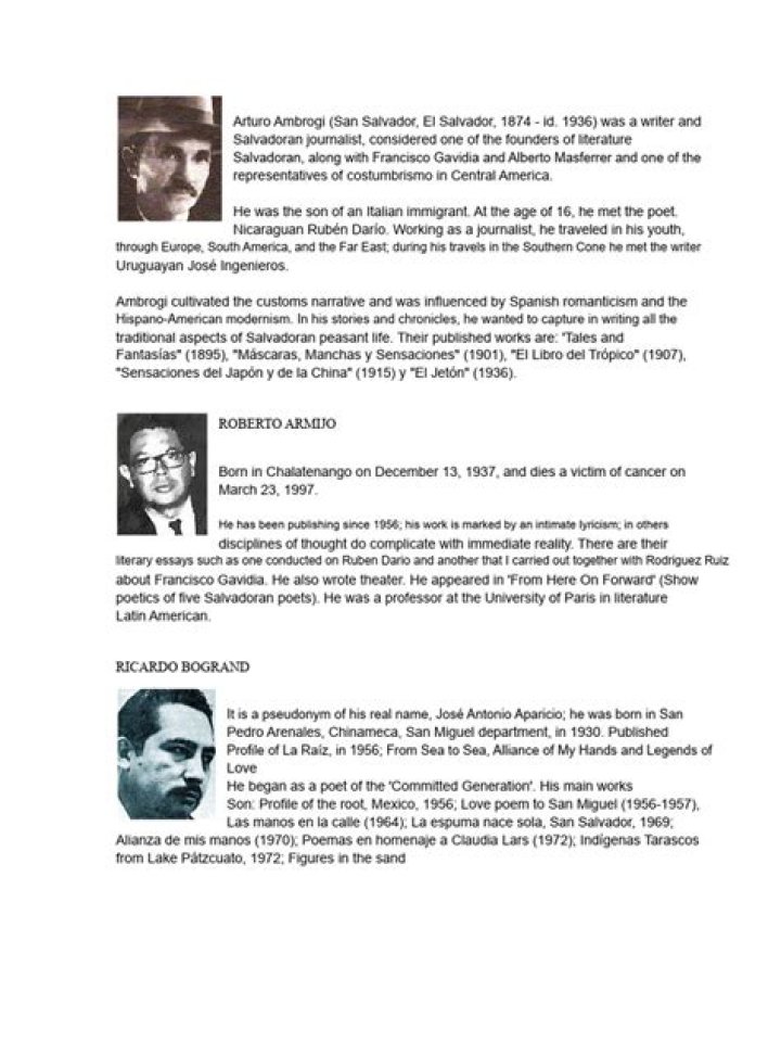 Famous Salvadoran Writers
